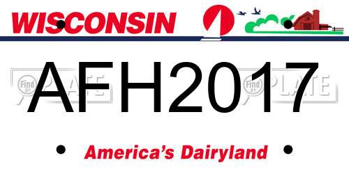 AFH2017 Wisconsin License Plate
