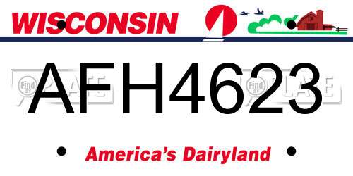 AFH4623 Wisconsin License Plate