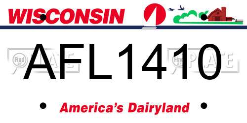 AFL1410 Wisconsin License Plate
