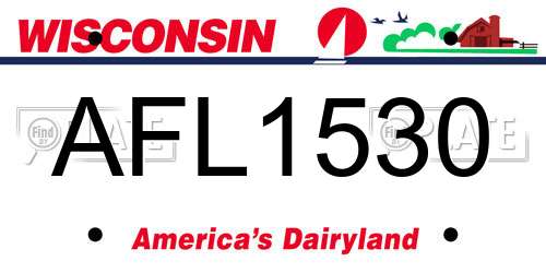 AFL1530 Wisconsin License Plate
