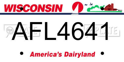 AFL4641 Wisconsin License Plate