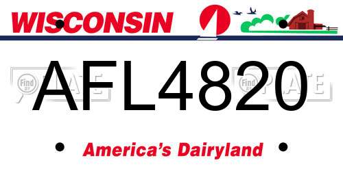 AFL4820 Wisconsin License Plate