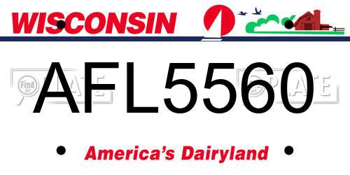 AFL5560 Wisconsin License Plate
