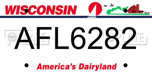 AFL6282 Wisconsin License Plate
