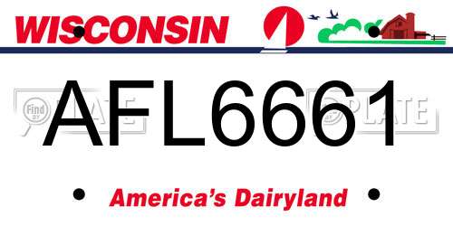 AFL6661 Wisconsin License Plate