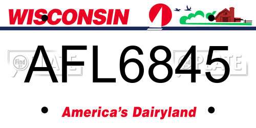 AFL6845 Wisconsin License Plate