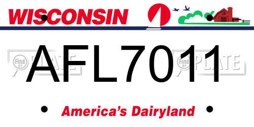 AFL7011 Wisconsin License Plate