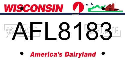 AFL8183 Wisconsin License Plate