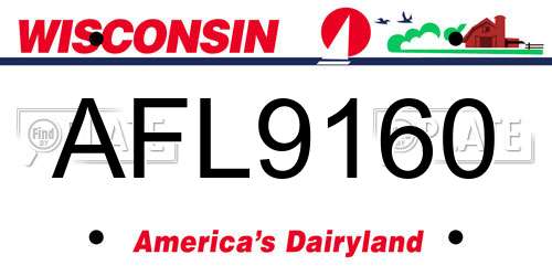 AFL9160 Wisconsin License Plate