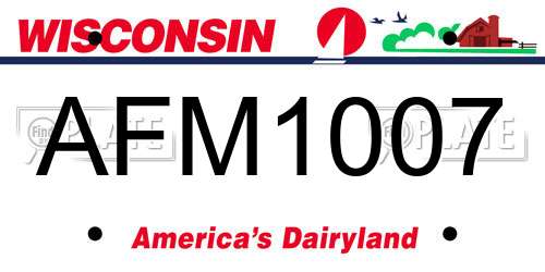AFM1007 Wisconsin License Plate