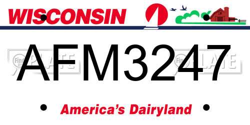 AFM3247 Wisconsin License Plate