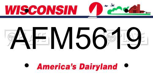 AFM5619 Wisconsin License Plate