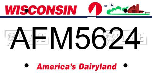 AFM5624 Wisconsin License Plate