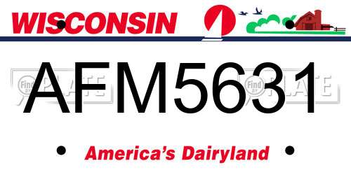AFM5631 Wisconsin License Plate