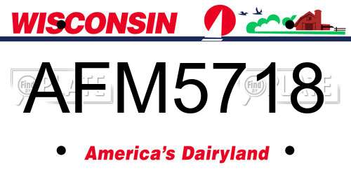 AFM5718 Wisconsin License Plate