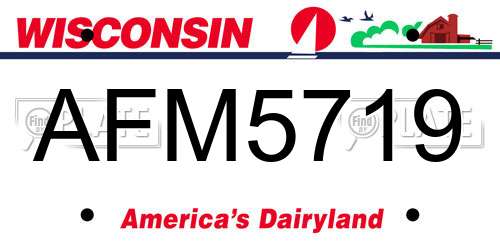 AFM5719 Wisconsin License Plate