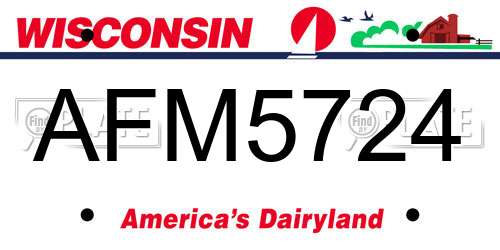 AFM5724 Wisconsin License Plate