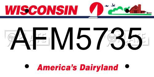 AFM5735 Wisconsin License Plate