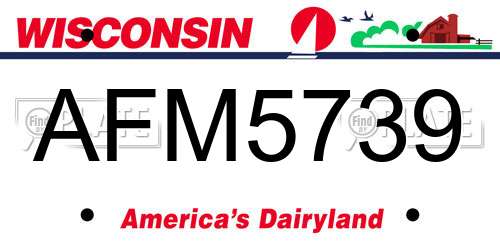 AFM5739 Wisconsin License Plate