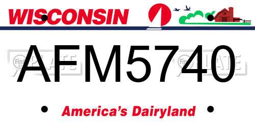 AFM5740 Wisconsin License Plate