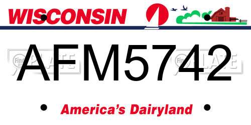 AFM5742 Wisconsin License Plate