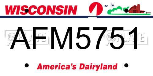 AFM5751 Wisconsin License Plate