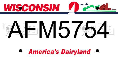AFM5754 Wisconsin License Plate