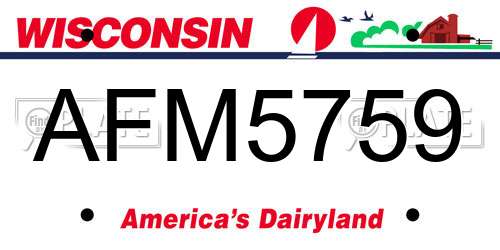 AFM5759 Wisconsin License Plate