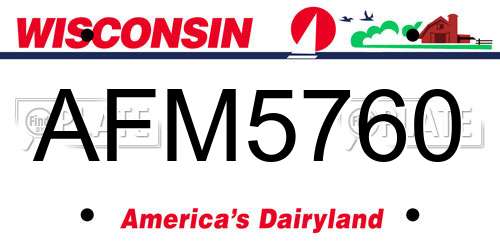 AFM5760 Wisconsin License Plate