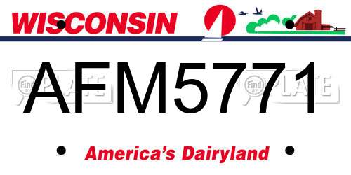 AFM5771 Wisconsin License Plate