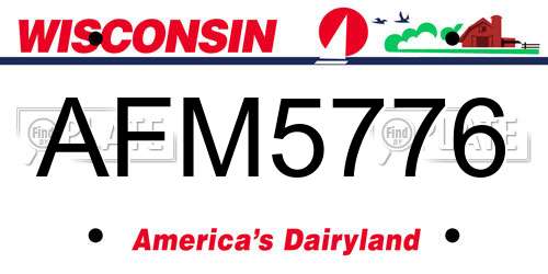 AFM5776 Wisconsin License Plate