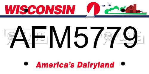 AFM5779 Wisconsin License Plate
