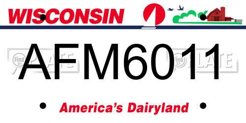 AFM6011 Wisconsin License Plate