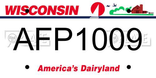 AFP1009 Wisconsin License Plate