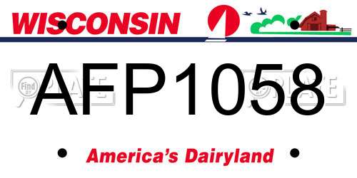 AFP1058 Wisconsin License Plate