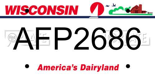 AFP2686 Wisconsin License Plate