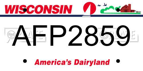 AFP2859 Wisconsin License Plate