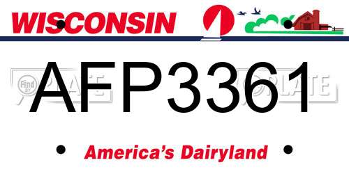 AFP3361 Wisconsin License Plate