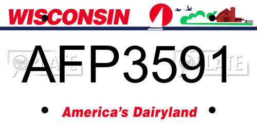 AFP3591 Wisconsin License Plate