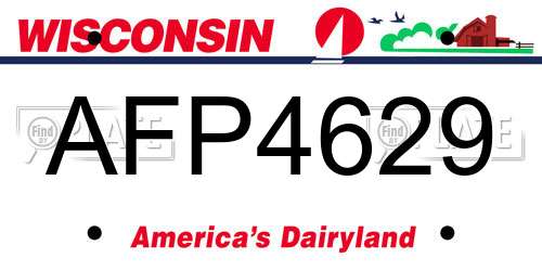 AFP4629 Wisconsin License Plate