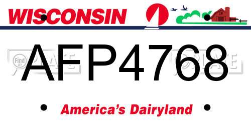 AFP4768 Wisconsin License Plate