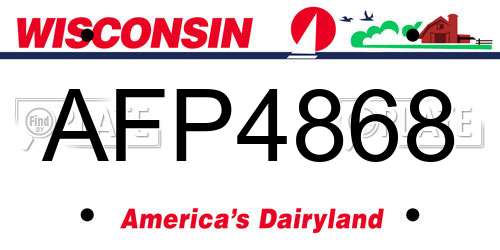 AFP4868 Wisconsin License Plate