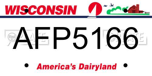 AFP5166 Wisconsin License Plate