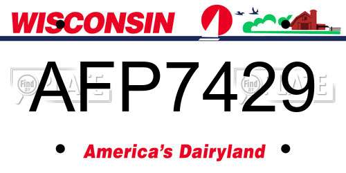 AFP7429 Wisconsin License Plate