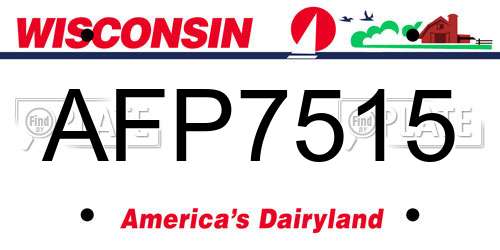 AFP7515 Wisconsin License Plate