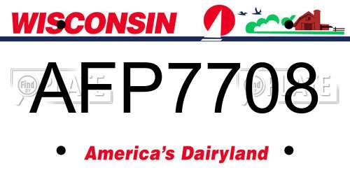 AFP7708 Wisconsin License Plate