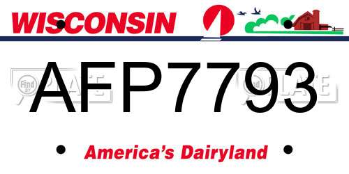 AFP7793 Wisconsin License Plate