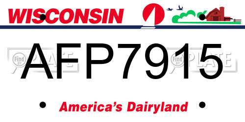 AFP7915 Wisconsin License Plate