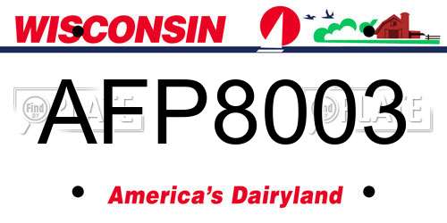 AFP8003 Wisconsin License Plate