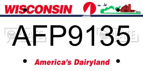 AFP9135 Wisconsin License Plate